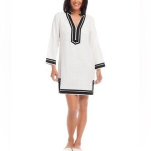 Karen Kane Cream and Black Long Sleeve Dress